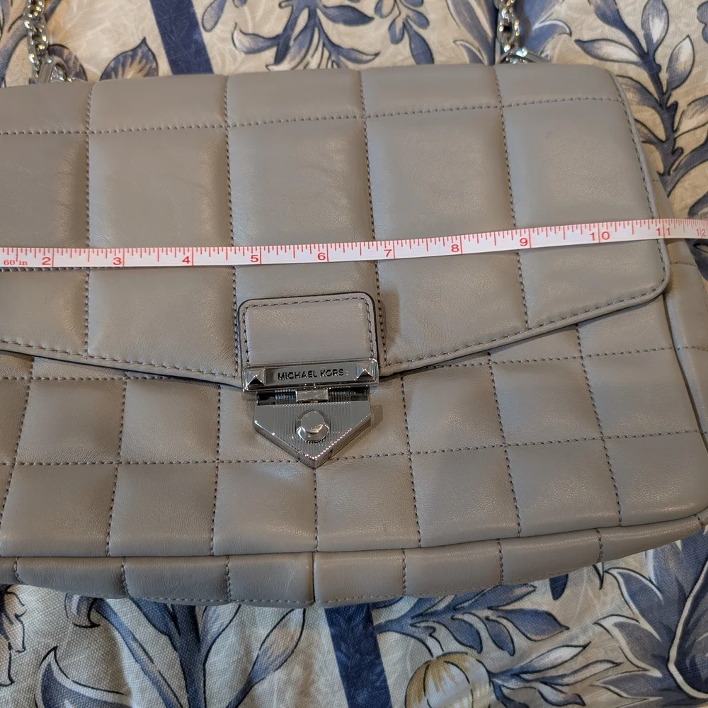 Michael Kors Gray Quilted Leather Shoulder Bag - Picture 6 of 7